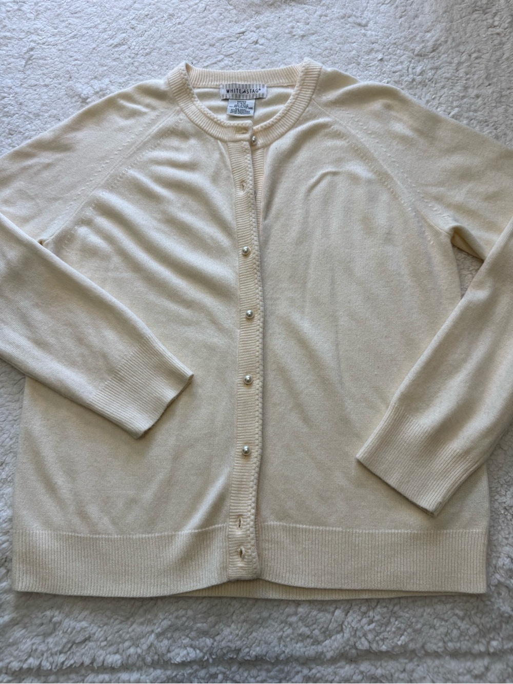 White Stag Cream Pearl-Button Cardigan